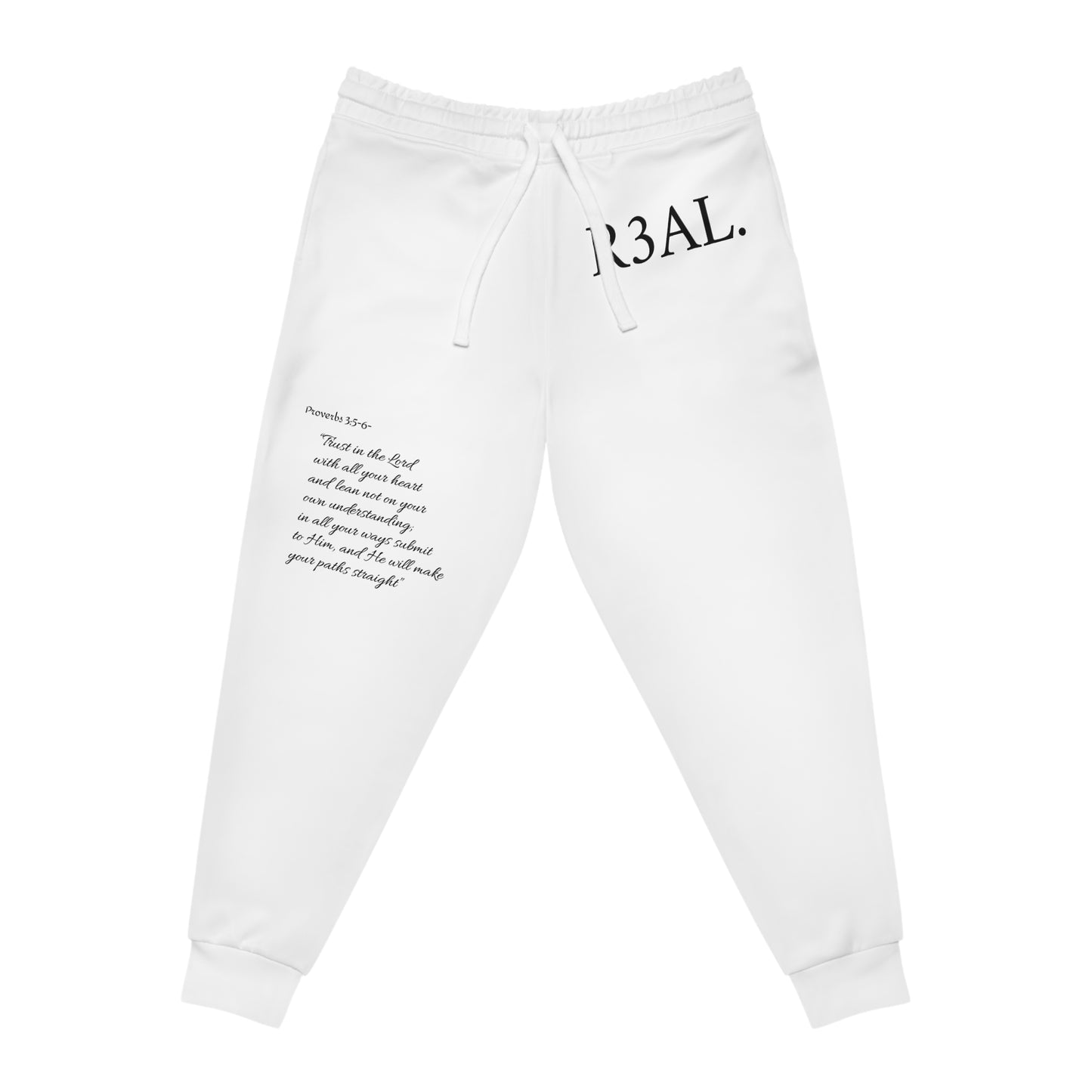 Proverbs 3:5-6 Sweatpants (white)