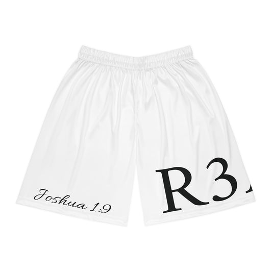 Joshua 1:9 Basketball shorts (white)