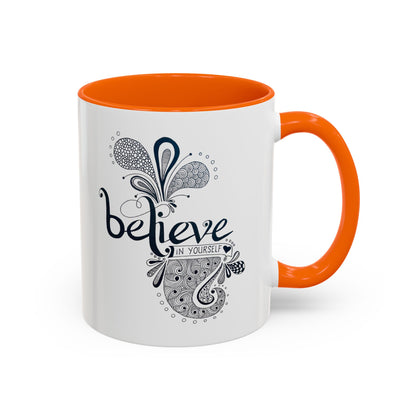 Mug - 'Believe in Yourself' Hand-drawn Zentangle Art Print