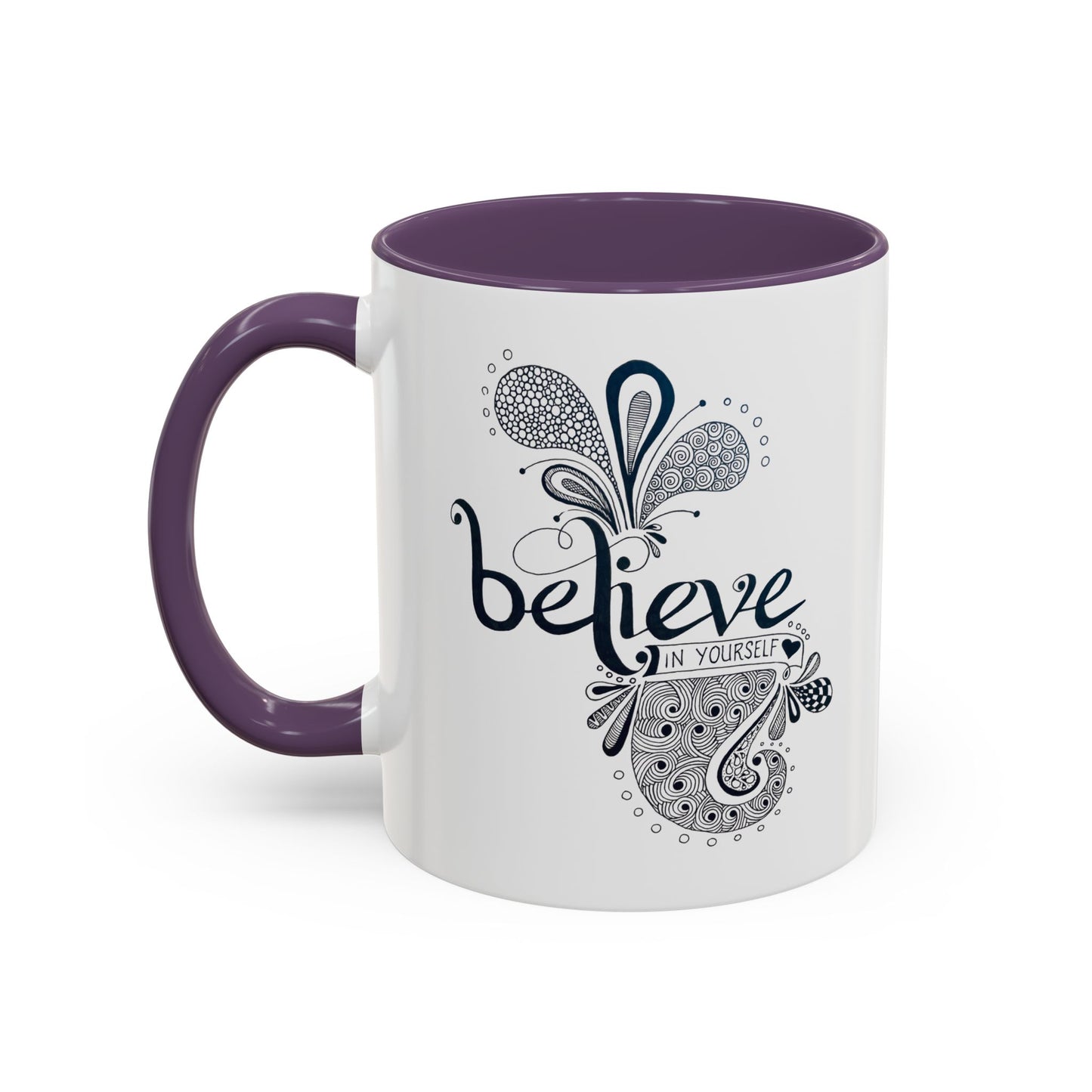 Mug - 'Believe in Yourself' Hand-drawn Zentangle Art Print