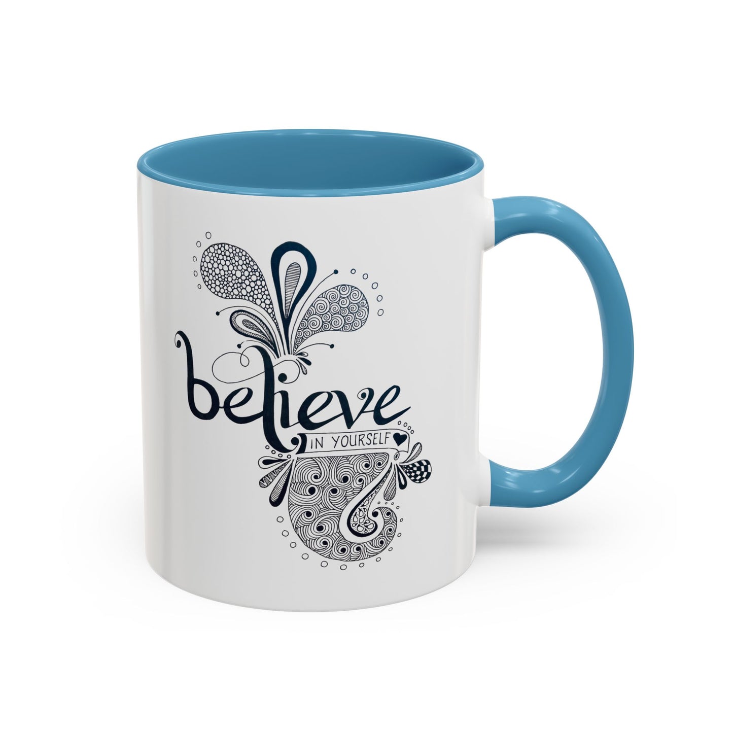 Mug - 'Believe in Yourself' Hand-drawn Zentangle Art Print
