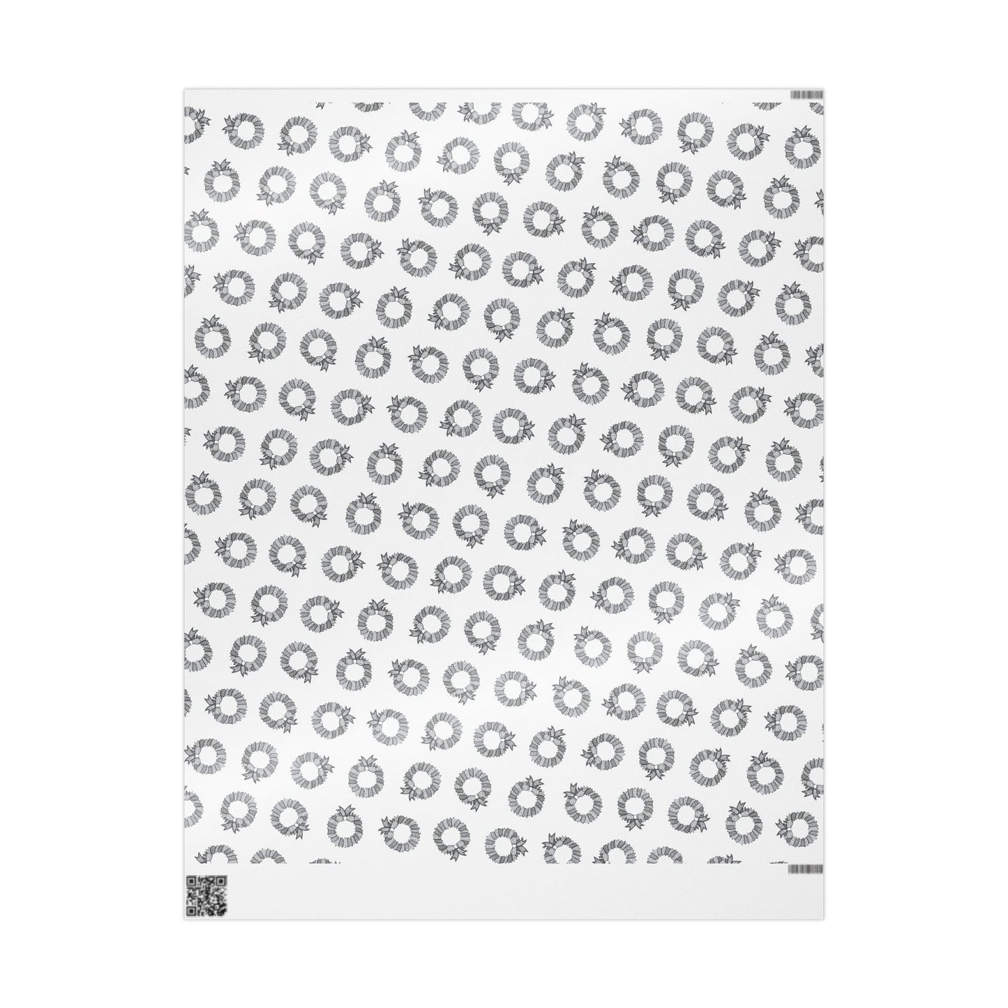 Holiday Wreath Wrapping Paper — Festive Black & White Gift Wrap