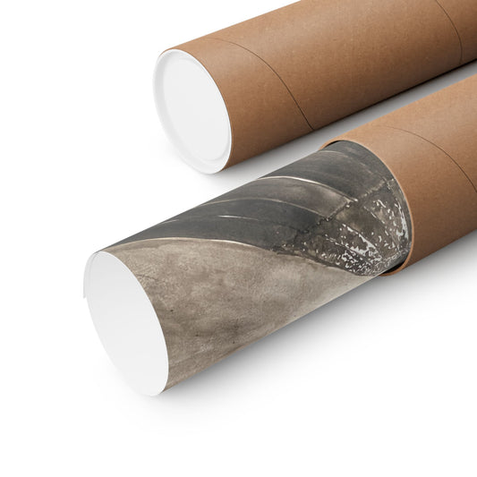 Matte Poster — Teen Sitting on Dock Black & White Ink & Watercolor Art