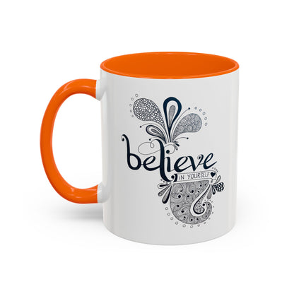 Mug - 'Believe in Yourself' Hand-drawn Zentangle Art Print