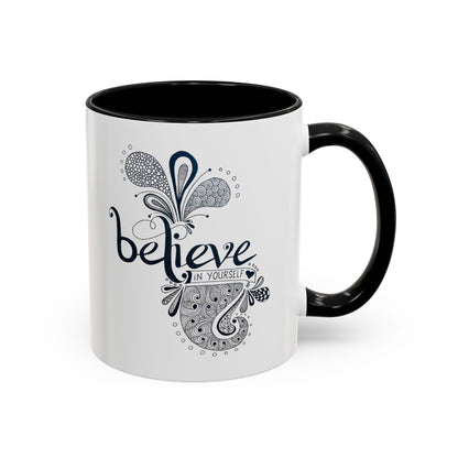 Mug - 'Believe in Yourself' Hand-drawn Zentangle Art Print
