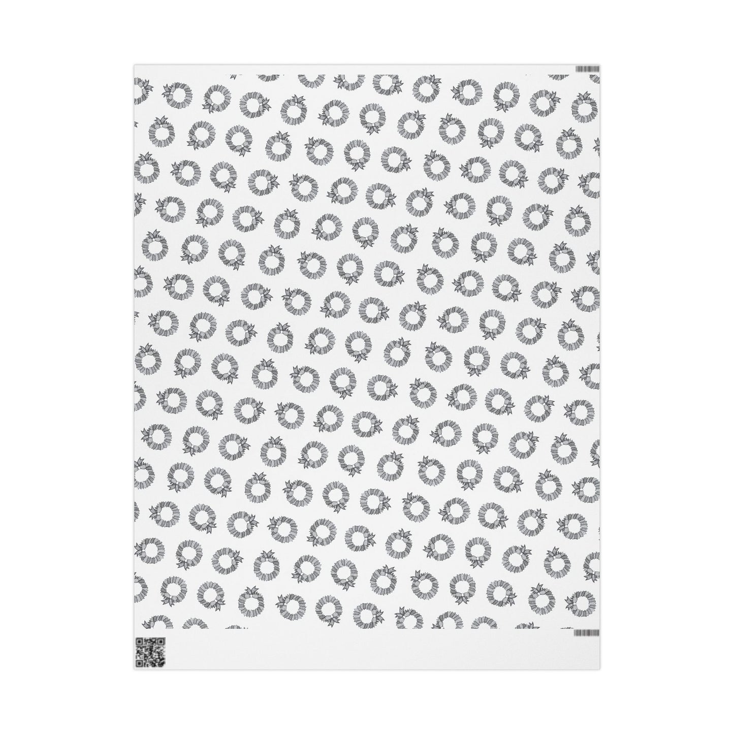 Holiday Wreath Wrapping Paper — Festive Black & White Gift Wrap