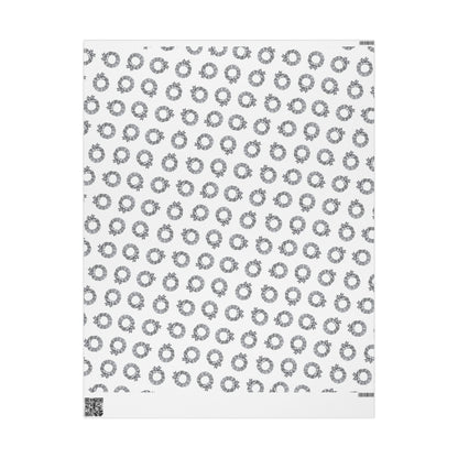 Holiday Wreath Wrapping Paper — Festive Black & White Gift Wrap
