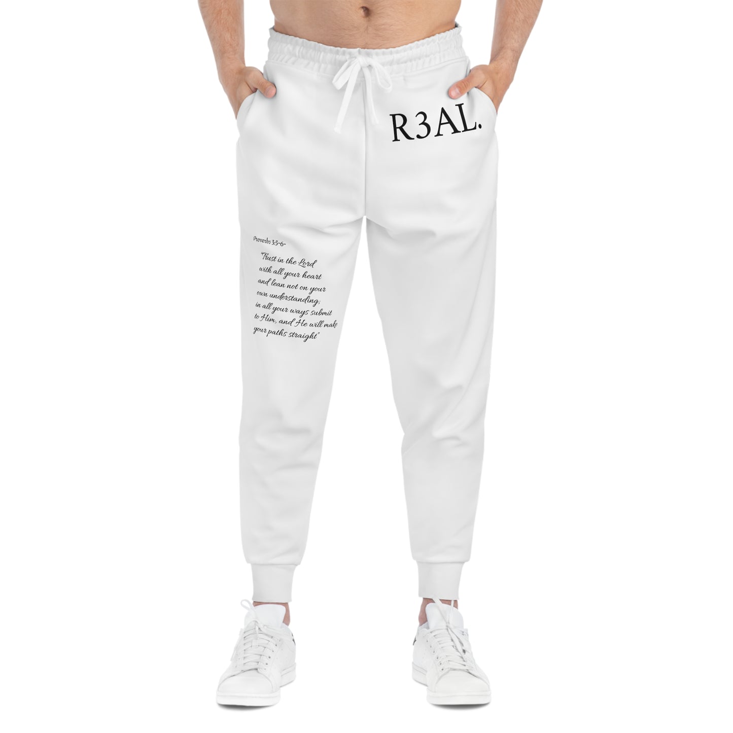 Proverbs 3:5-6 Sweatpants (white)