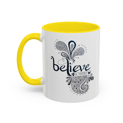 Mug - 'Believe in Yourself' Hand-drawn Zentangle Art Print