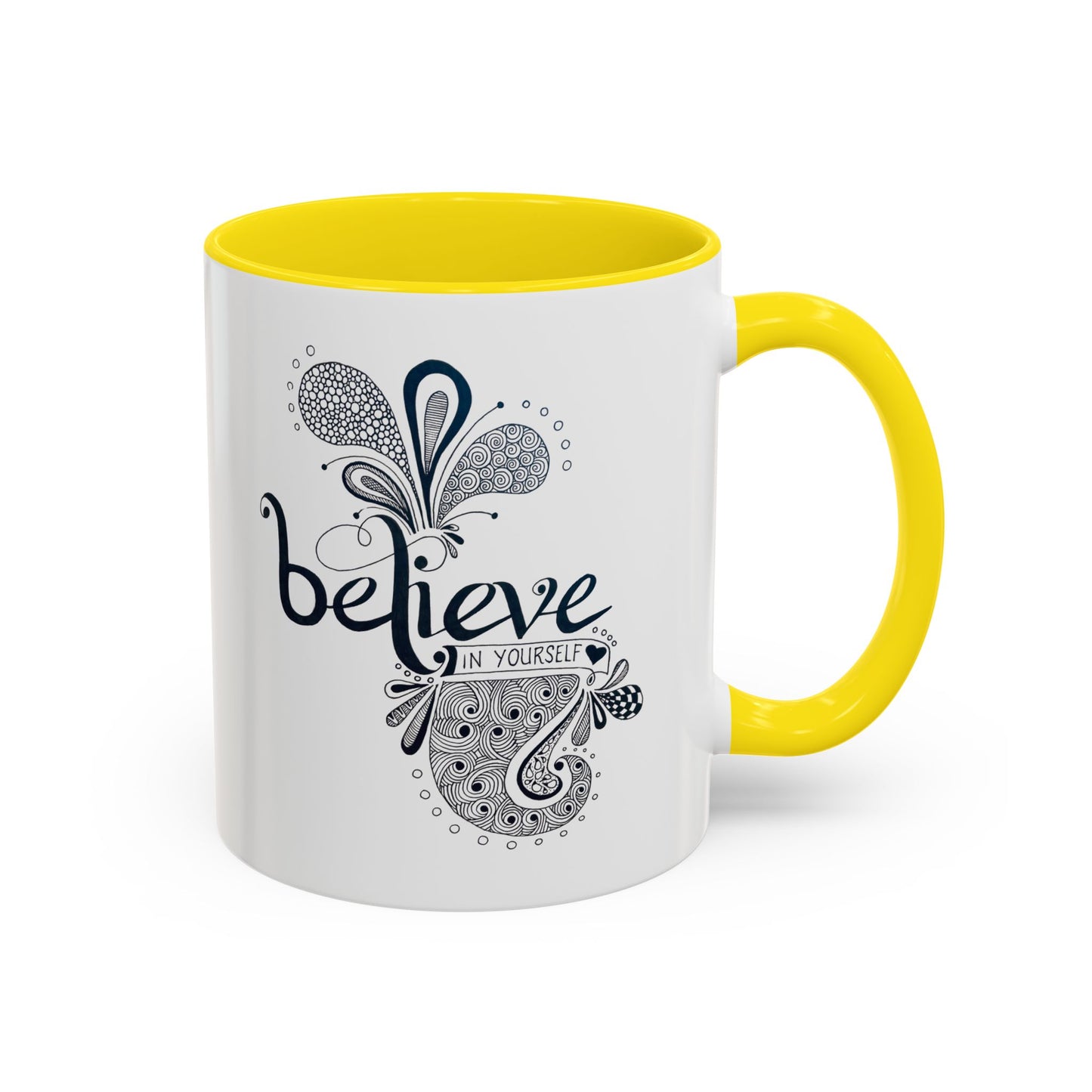 Mug - 'Believe in Yourself' Hand-drawn Zentangle Art Print
