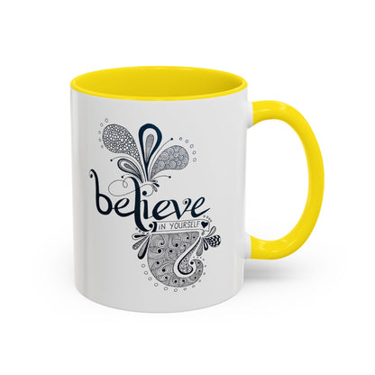 Mug - 'Believe in Yourself' Hand-drawn Zentangle Art Print