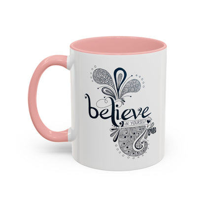 Mug - 'Believe in Yourself' Hand-drawn Zentangle Art Print