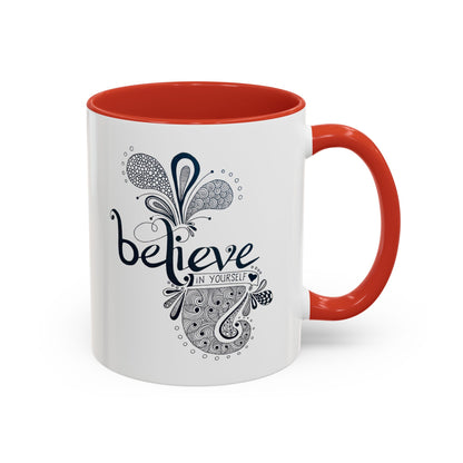 Mug - 'Believe in Yourself' Hand-drawn Zentangle Art Print