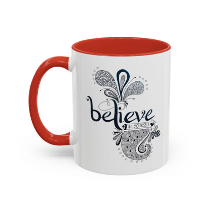 Mug - 'Believe in Yourself' Hand-drawn Zentangle Art Print