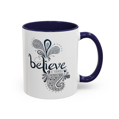 Mug - 'Believe in Yourself' Hand-drawn Zentangle Art Print