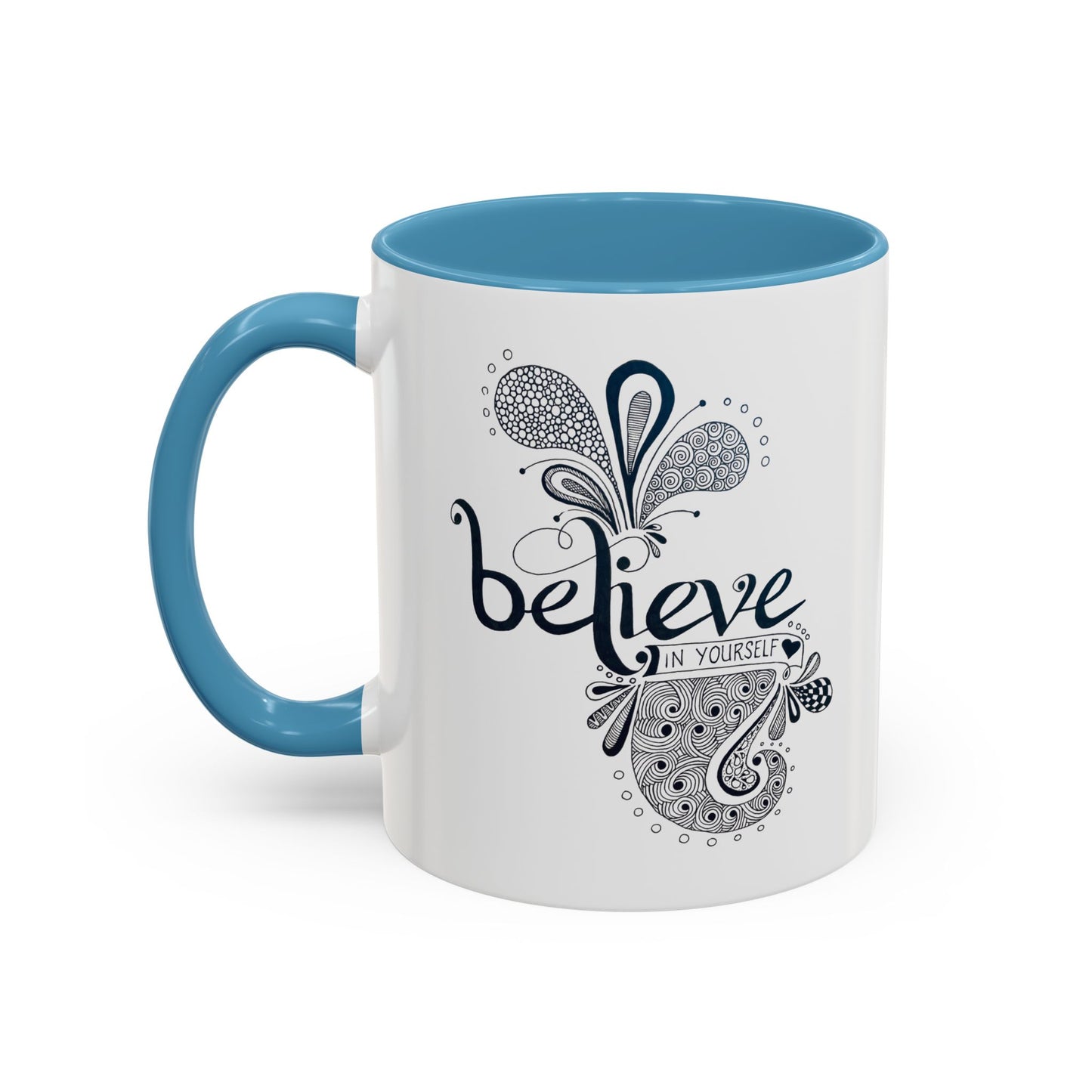 Mug - 'Believe in Yourself' Hand-drawn Zentangle Art Print
